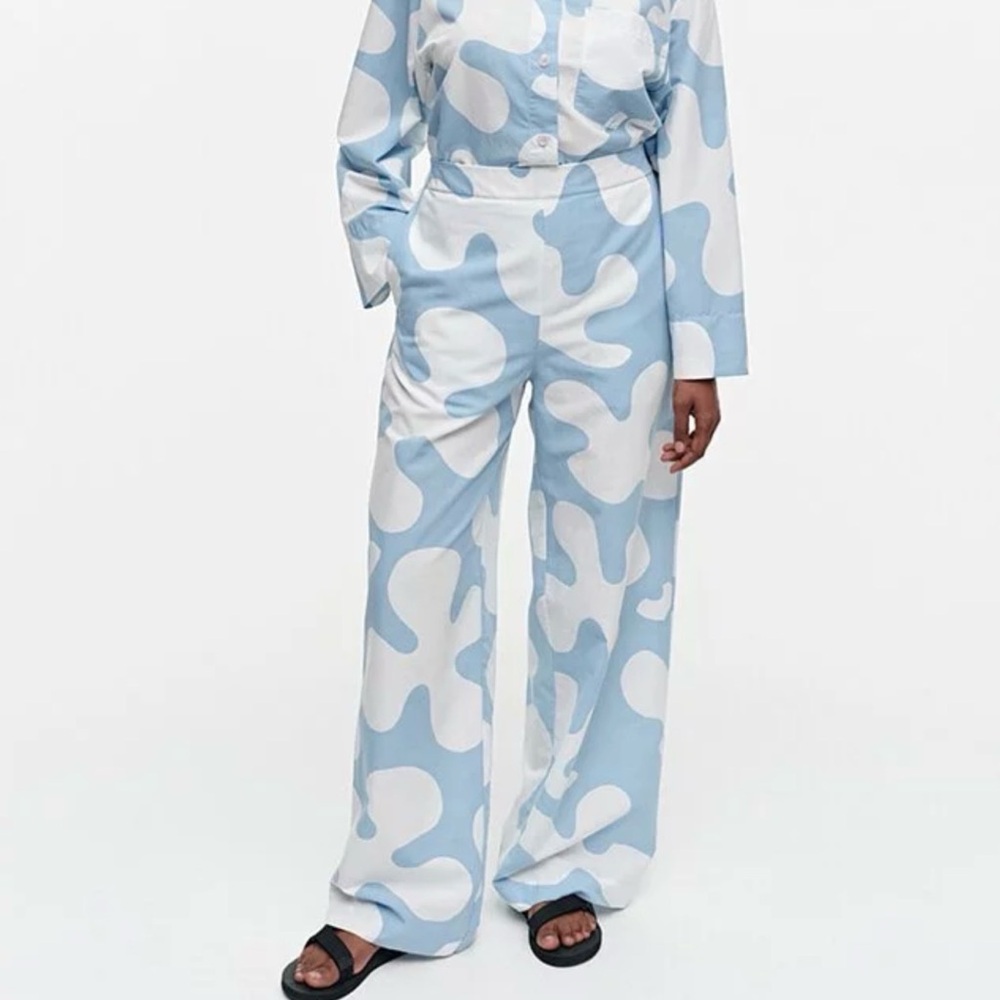 Marimekko Hegon Pulloposti Cotton-Linen Trousers pants women’s Sz 38/S NWT